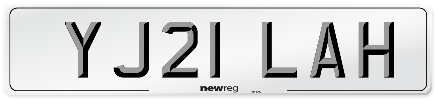 YJ21 LAH Number Plate from New Reg